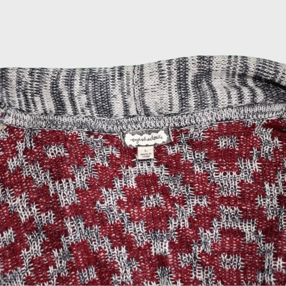 Eyeshadow Aztec Print Fringe Open Front Drape‎ Cardigan